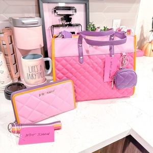 NEW Betsey Johnson XOBECCA Azalea Rosebud Purse + Matching Wallet